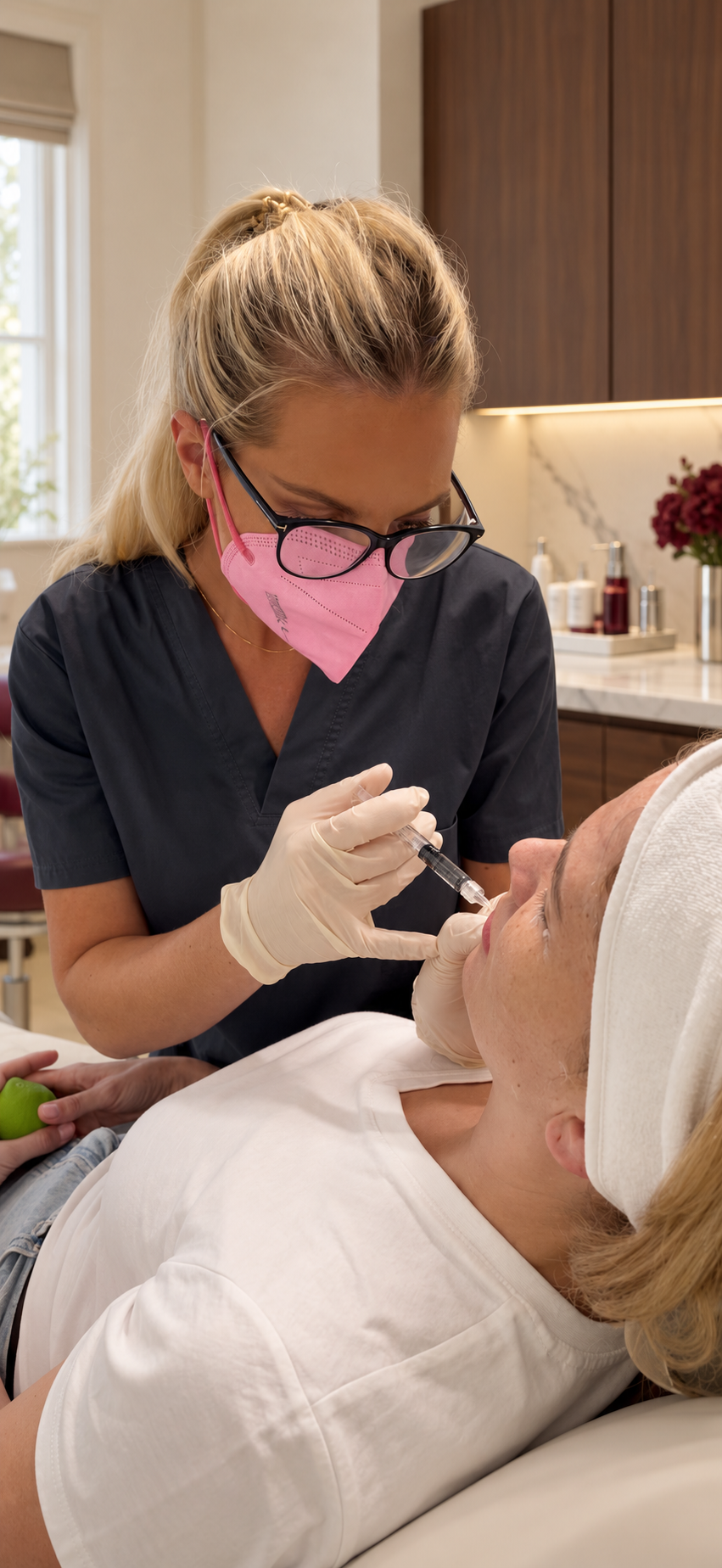 Dr Laura performing an aesthetic treatment